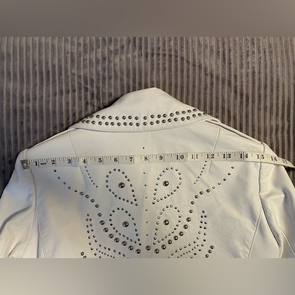Belle Vere white leather studded moto jacket - Picture 9 of 9